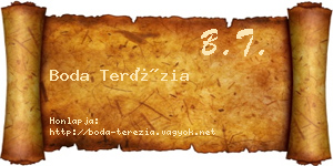 Boda Terézia névjegykártya
