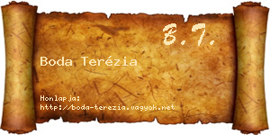 Boda Terézia névjegykártya